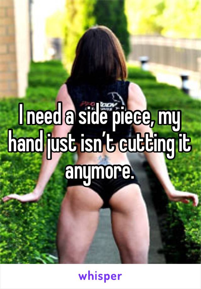 I need a side piece, my hand just isn’t cutting it anymore. 