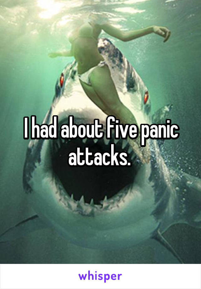I had about five panic attacks. 