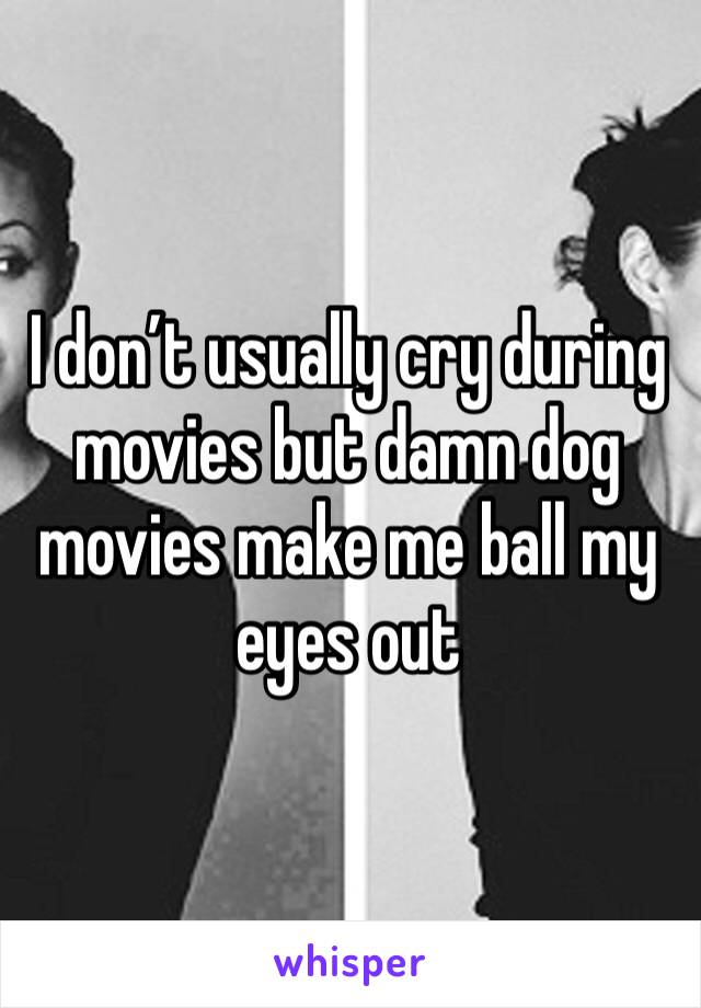 I don’t usually cry during movies but damn dog movies make me ball my eyes out