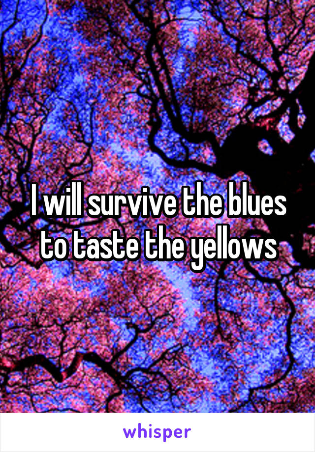 I will survive the blues to taste the yellows