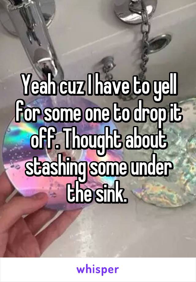 Yeah cuz I have to yell for some one to drop it off. Thought about stashing some under the sink. 