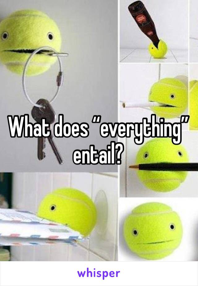 What does “everything” entail?