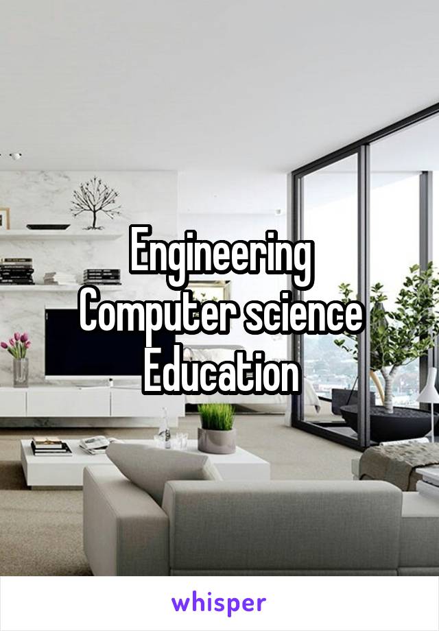 Engineering
Computer science
Education