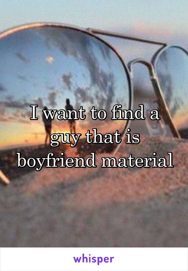 I want to find a guy that is boyfriend material