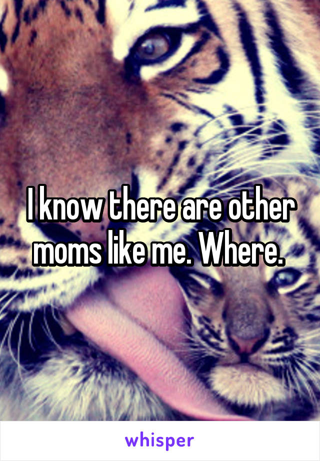 I know there are other moms like me. Where. 