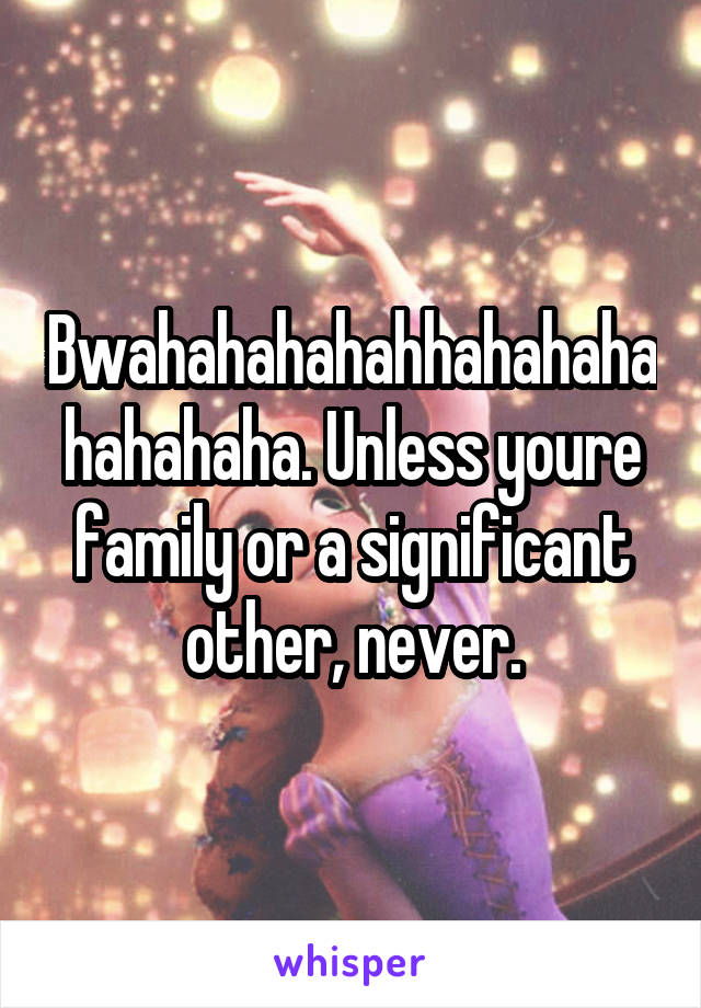 Bwahahahahahhahahahahahahaha. Unless youre family or a significant other, never.