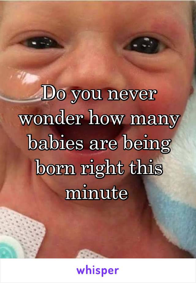Do you never wonder how many babies are being born right this minute 