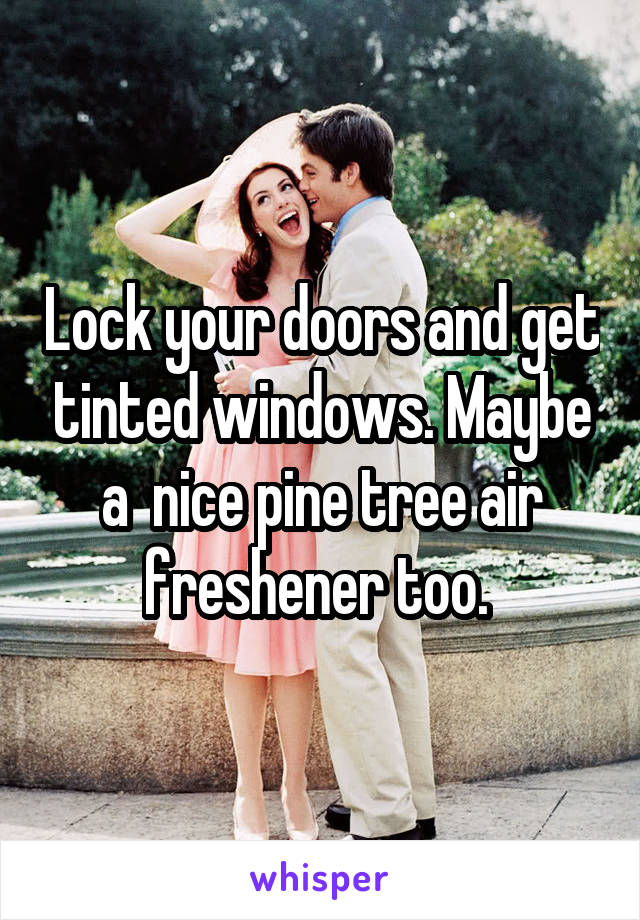 Lock your doors and get tinted windows. Maybe a  nice pine tree air freshener too. 