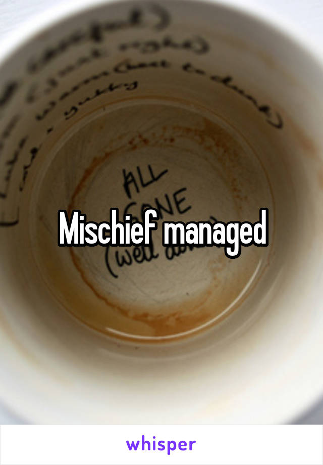 Mischief managed