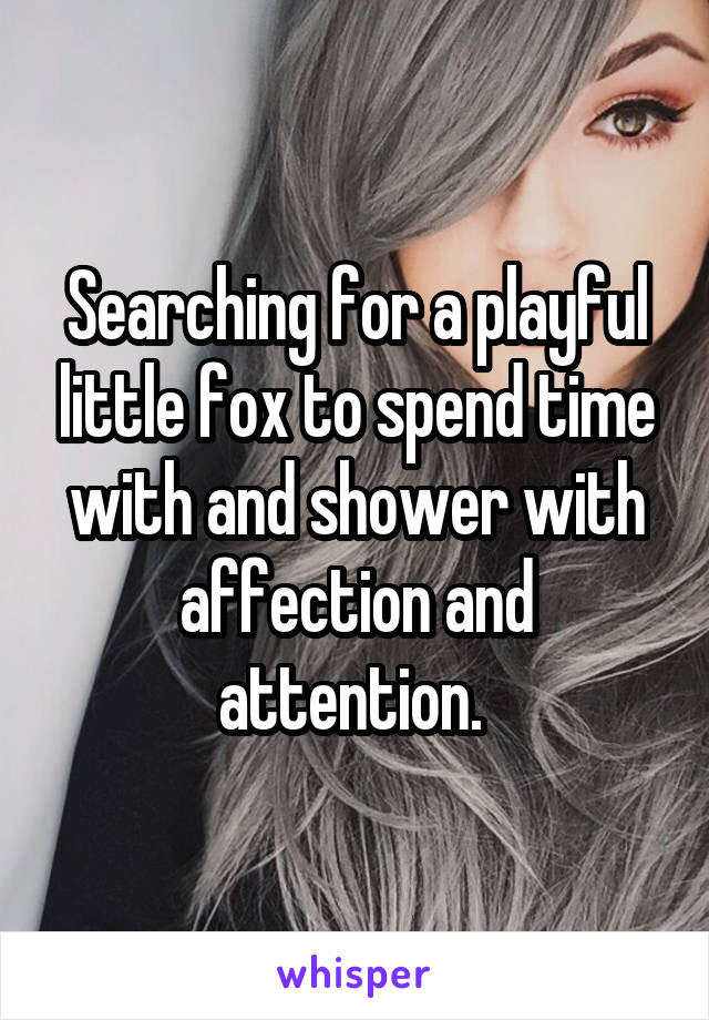 Searching for a playful little fox to spend time with and shower with affection and attention. 
