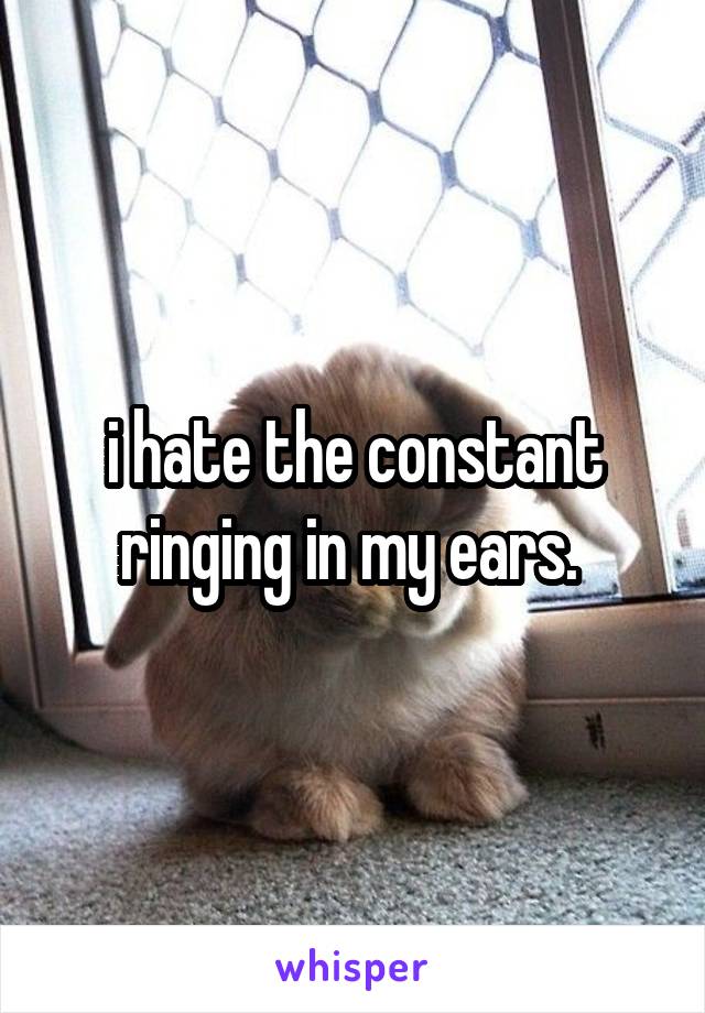 i hate the constant ringing in my ears. 