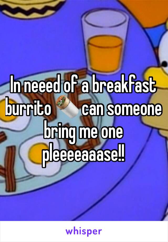 In neeed of a breakfast burrito 🌯 can someone bring me one pleeeeaaase!!