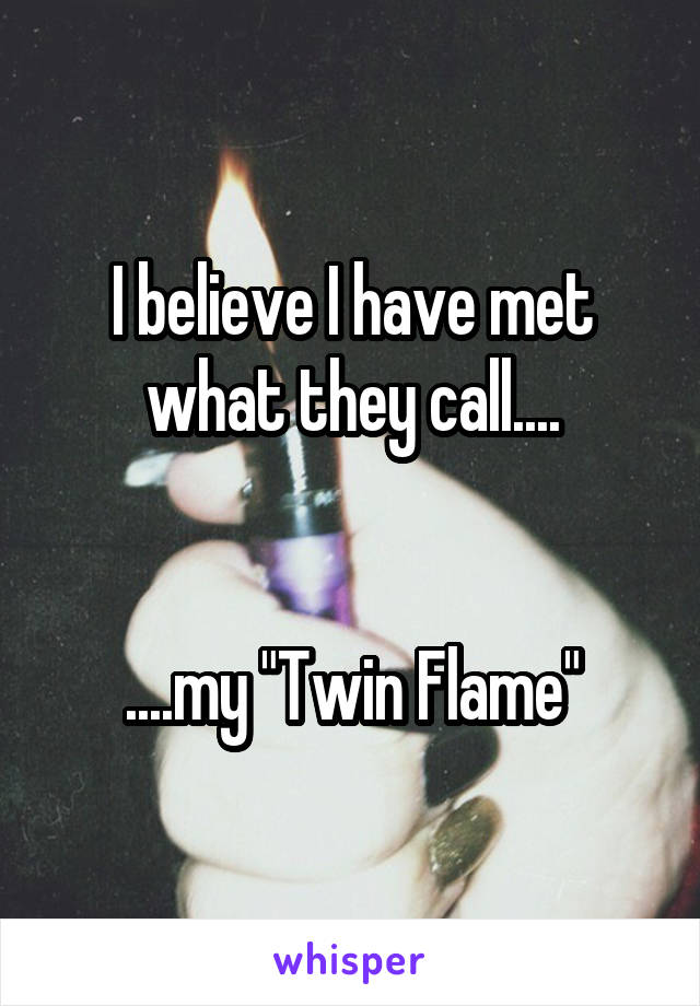 I believe I have met what they call....


....my "Twin Flame"