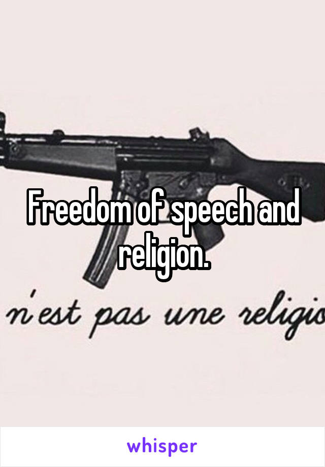 Freedom of speech and religion.