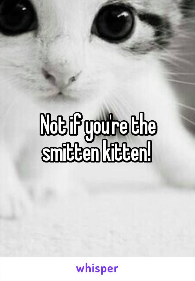 Not if you're the smitten kitten! 