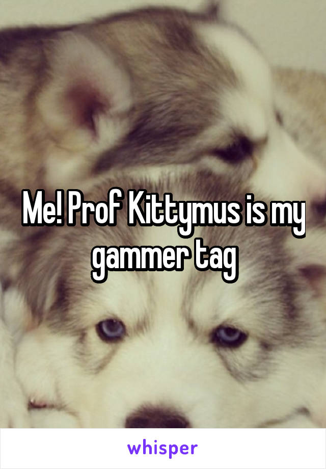 Me! Prof Kittymus is my gammer tag