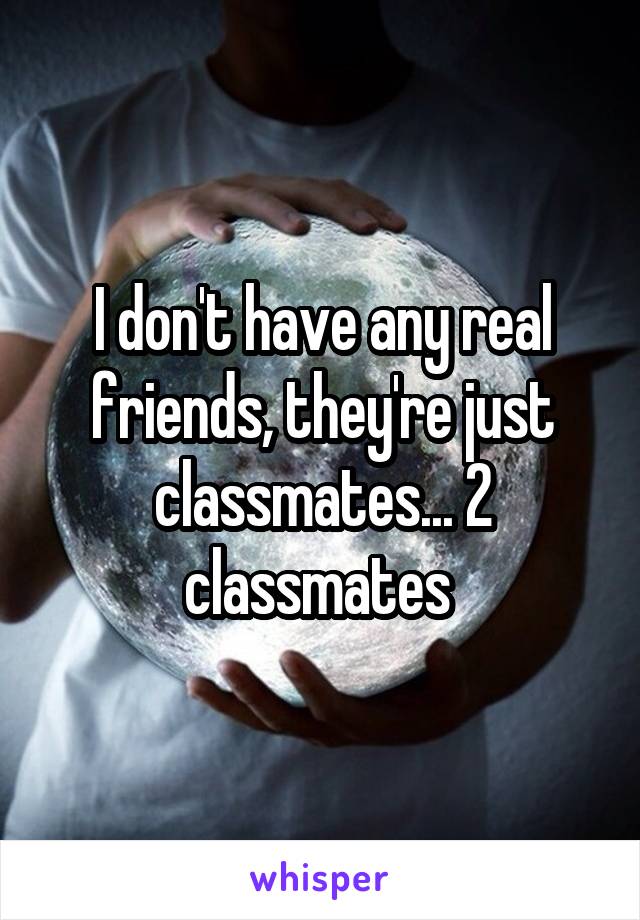 I don't have any real friends, they're just classmates... 2 classmates 