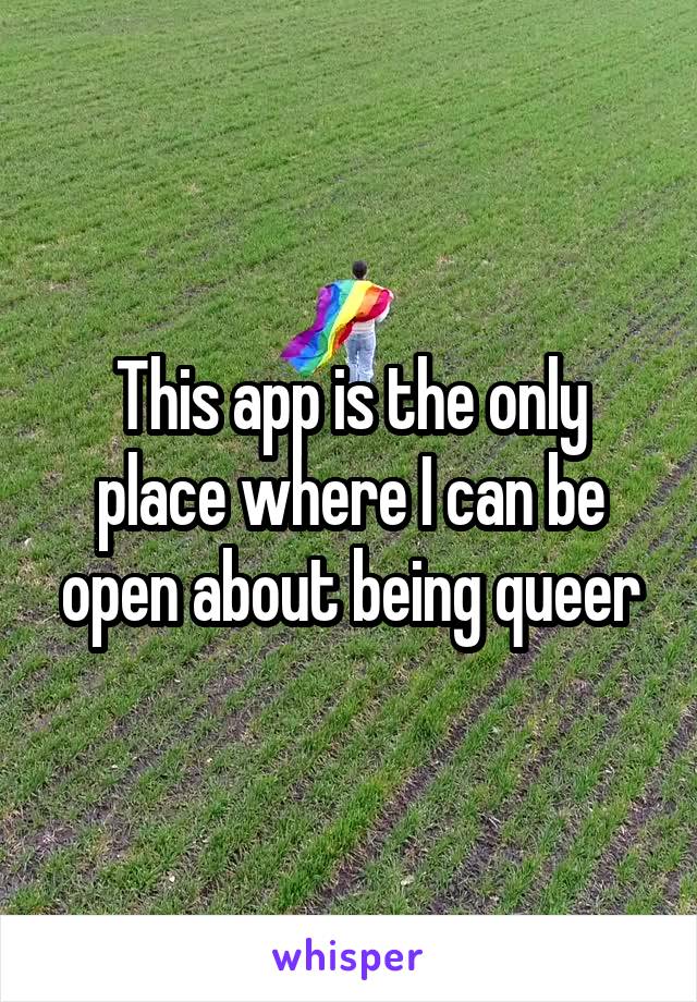 This app is the only place where I can be open about being queer