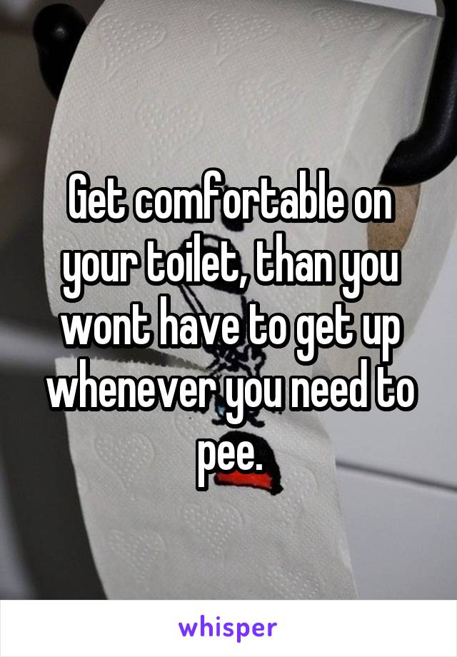 Get comfortable on your toilet, than you wont have to get up whenever you need to pee.