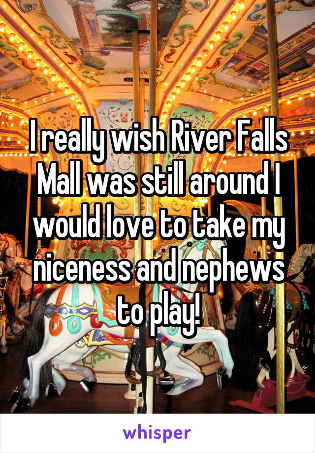 I really wish River Falls Mall was still around I would love to take my niceness and nephews to play!