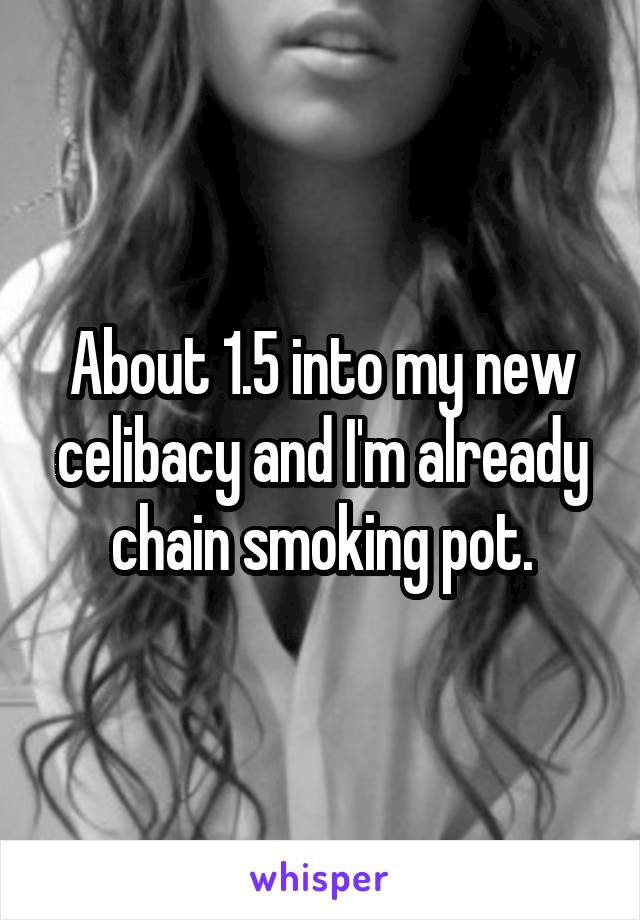 About 1.5 into my new celibacy and I'm already chain smoking pot.