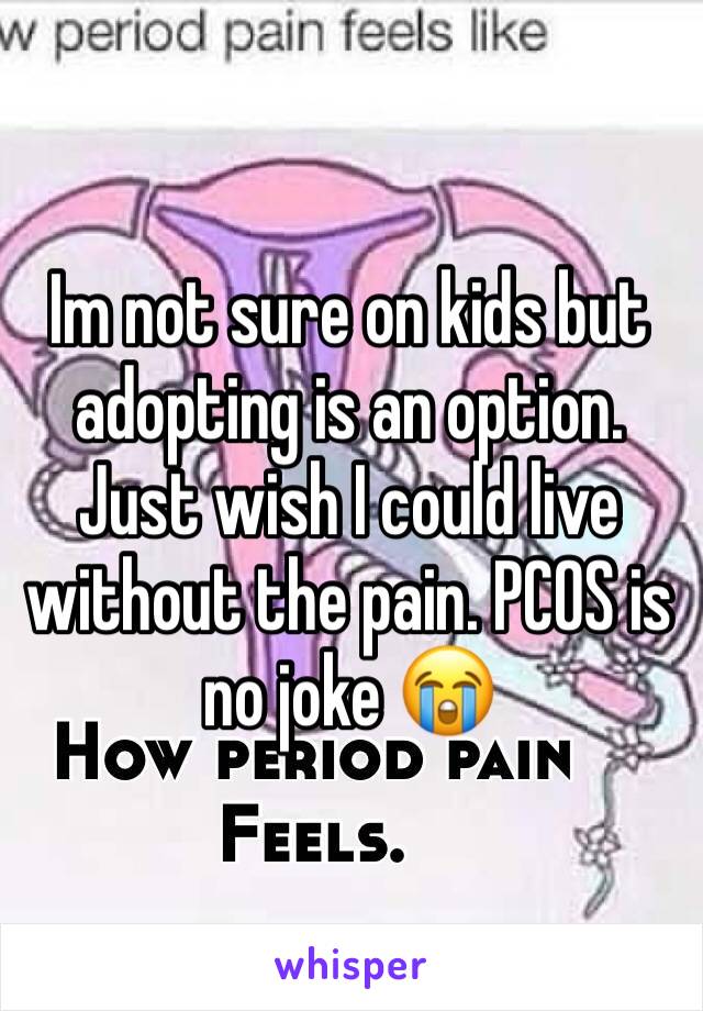 Im not sure on kids but adopting is an option. Just wish I could live without the pain. PCOS is no joke 😭