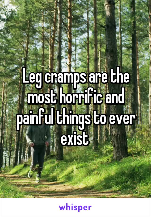 Leg cramps are the most horrific and painful things to ever exist 