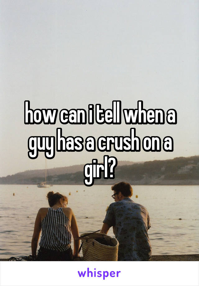 how can i tell when a guy has a crush on a girl?