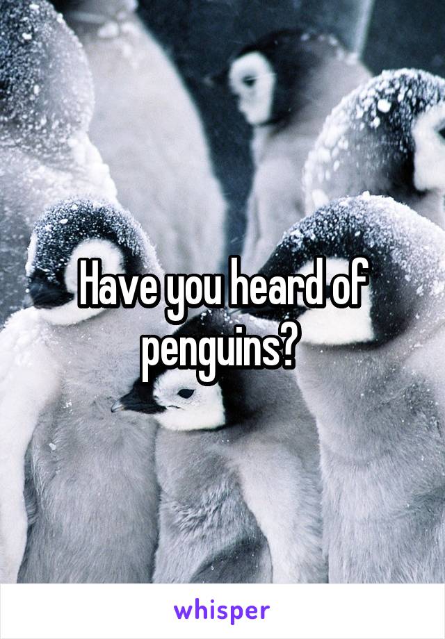 Have you heard of penguins? 