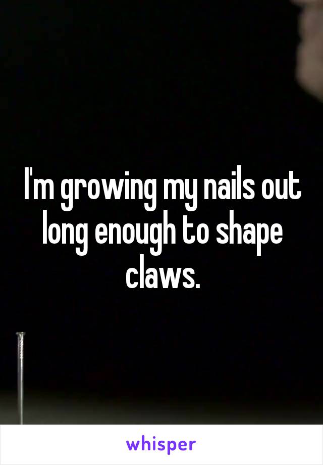 I'm growing my nails out long enough to shape claws.