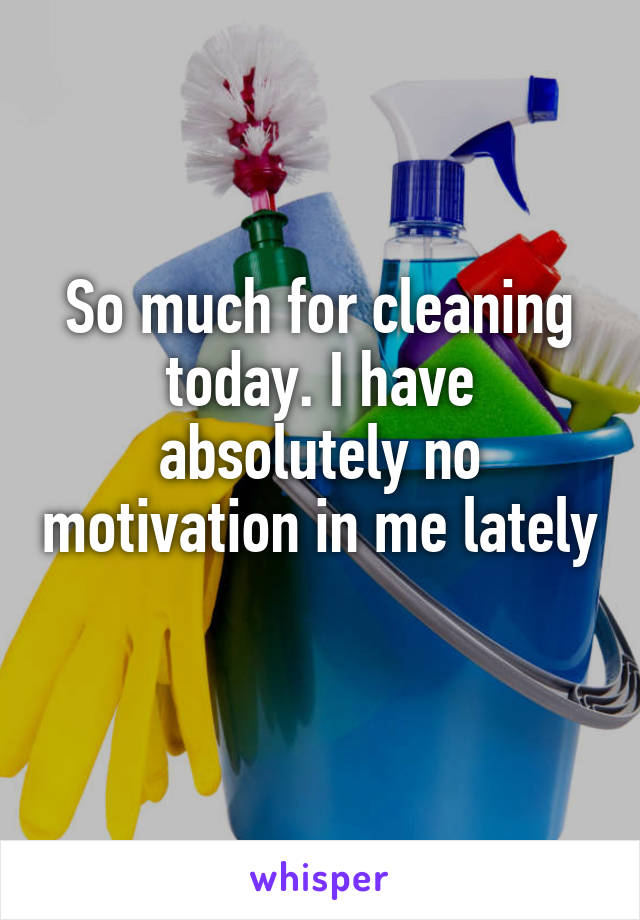 So much for cleaning today. I have absolutely no motivation in me lately 