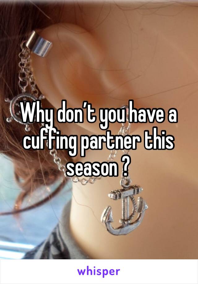 Why don’t you have a cuffing partner this season ?
