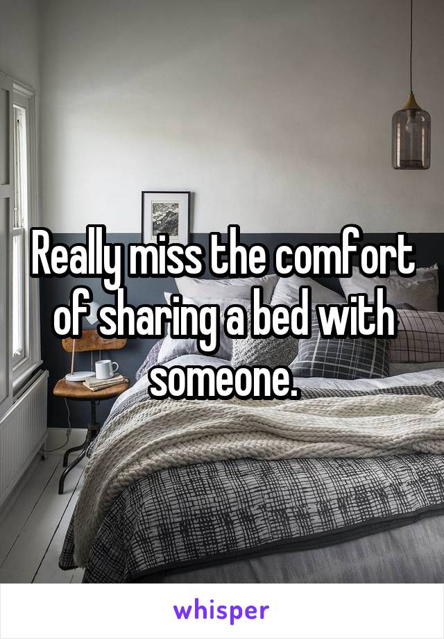 Really miss the comfort of sharing a bed with someone.