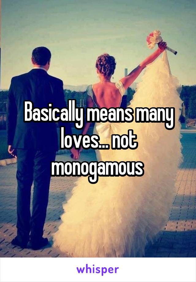 Basically means many loves... not monogamous 