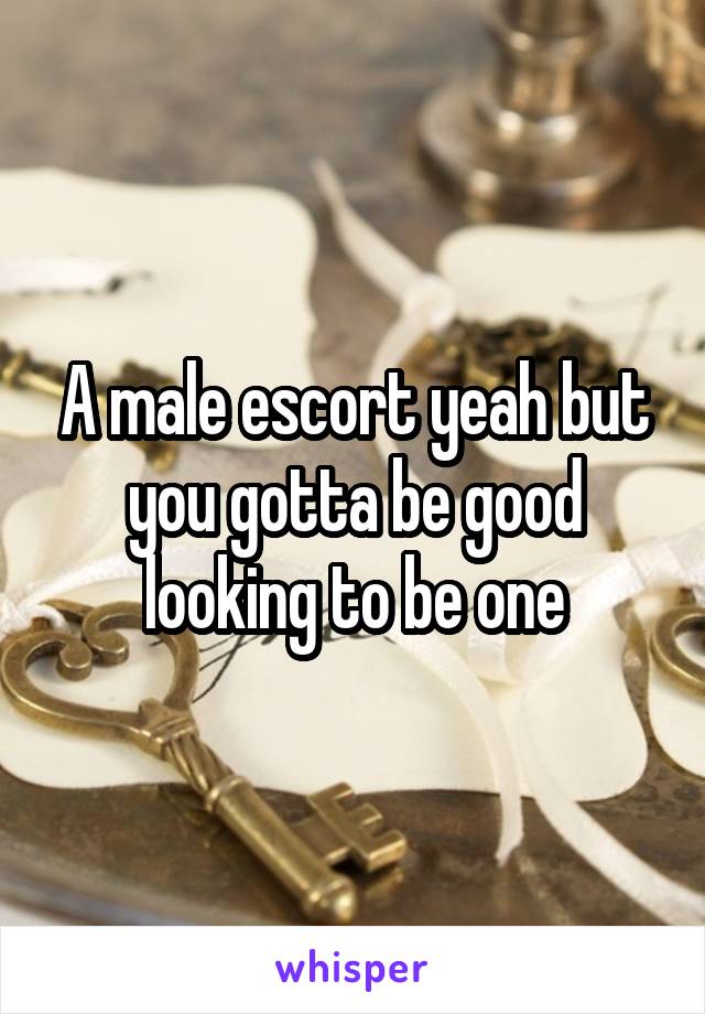 A male escort yeah but you gotta be good looking to be one