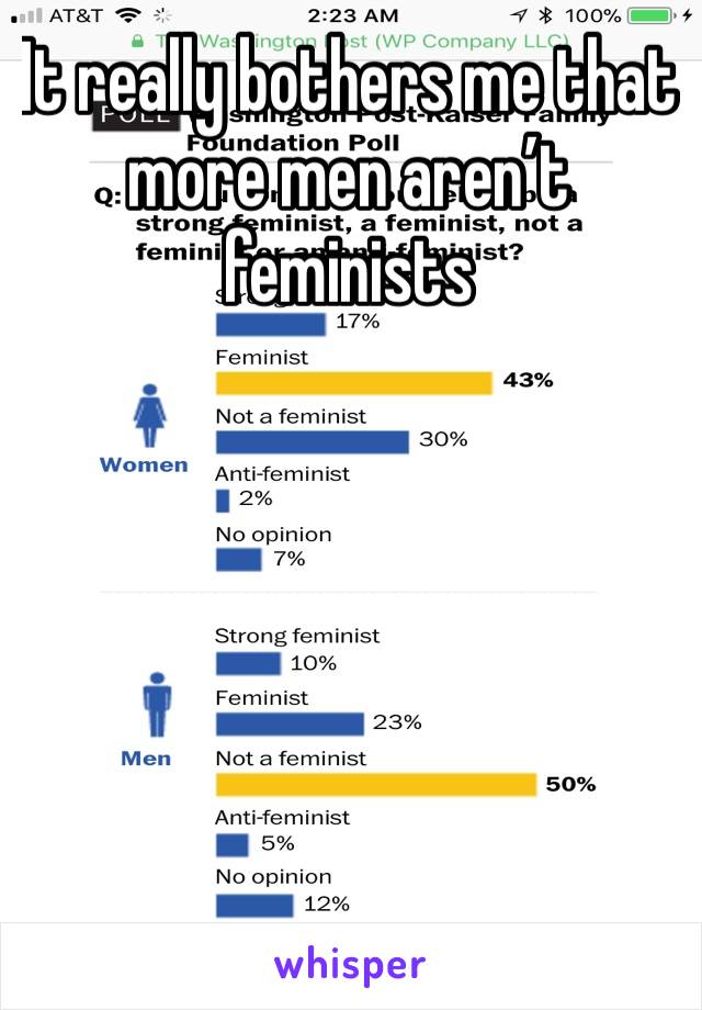 It really bothers me that more men aren’t feminists 