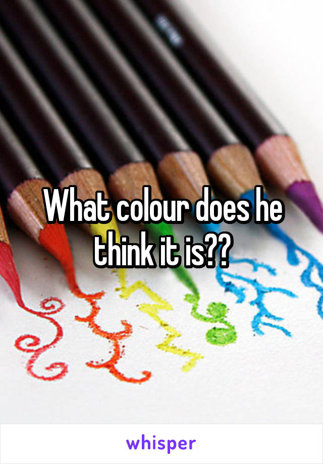 What colour does he think it is??