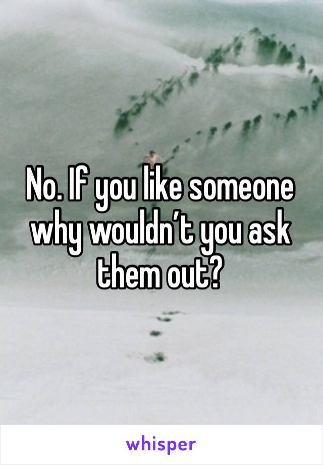 No. If you like someone why wouldn’t you ask them out?