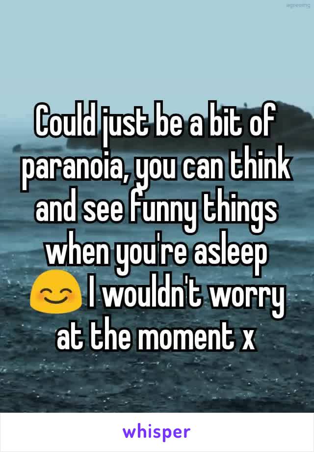Could just be a bit of paranoia, you can think and see funny things when you're asleep 😊 I wouldn't worry at the moment x