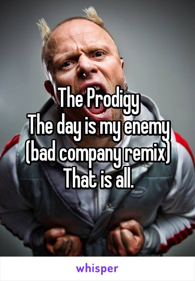 The Prodigy
The day is my enemy
(bad company remix)
That is all.