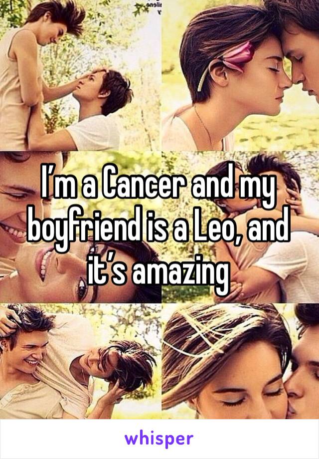 I’m a Cancer and my boyfriend is a Leo, and it’s amazing 