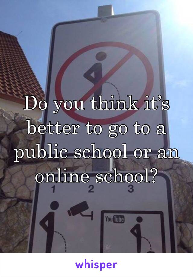 Do you think it’s better to go to a public school or an online school?