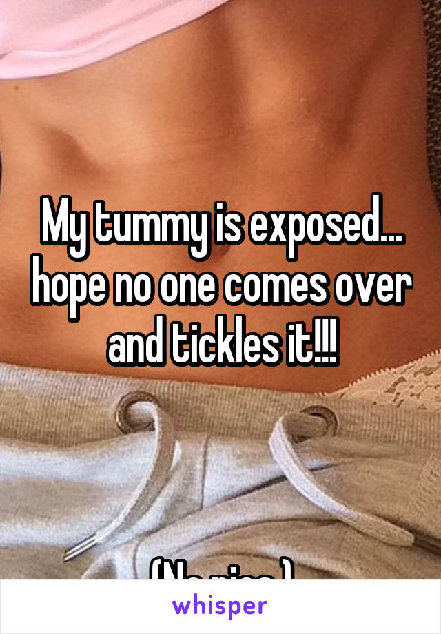 


My tummy is exposed... hope no one comes over and tickles it!!!



(No pics.)