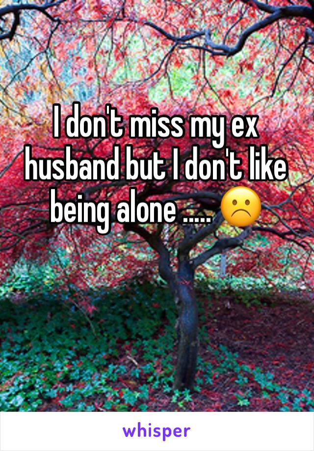 I don't miss my ex husband but I don't like being alone ..... ☹️