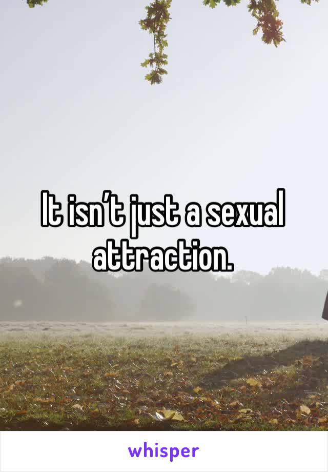 It isn’t just a sexual attraction. 