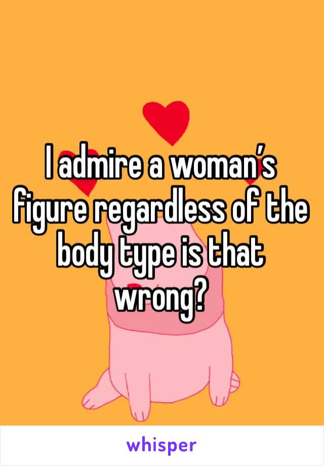 I admire a woman’s figure regardless of the body type is that wrong?