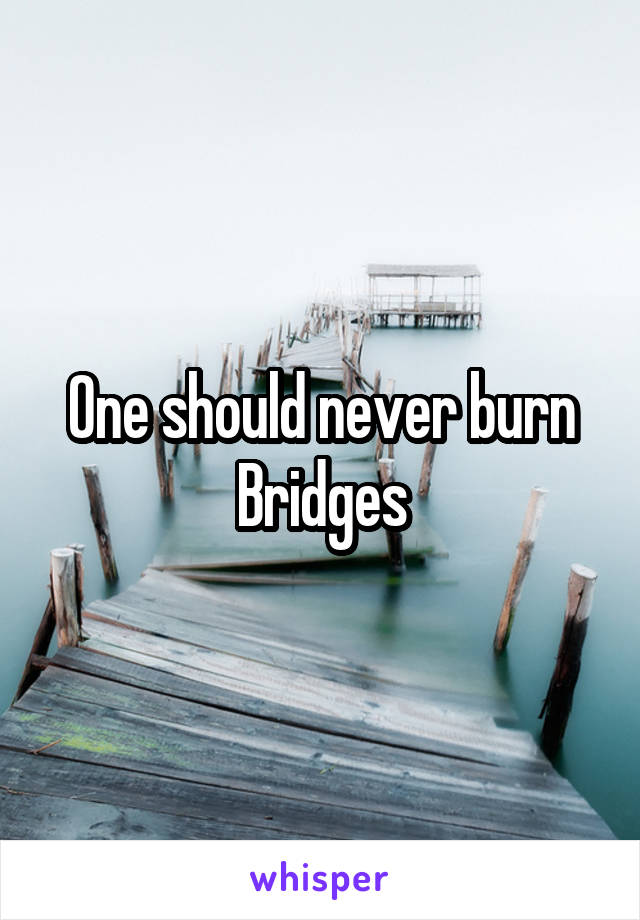 One should never burn Bridges