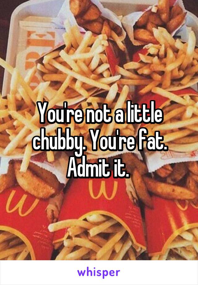 You're not a little chubby. You're fat. Admit it. 