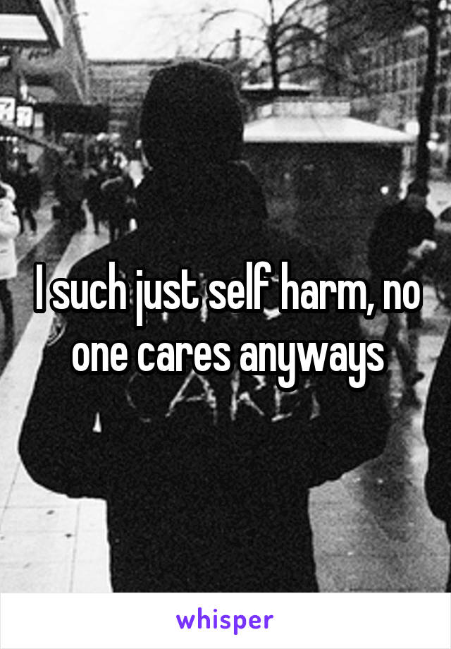 I such just self harm, no one cares anyways