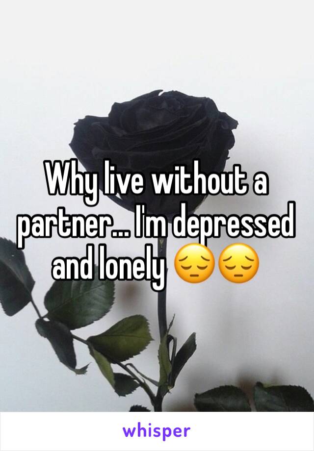 Why live without a partner... I'm depressed and lonely 😔😔
